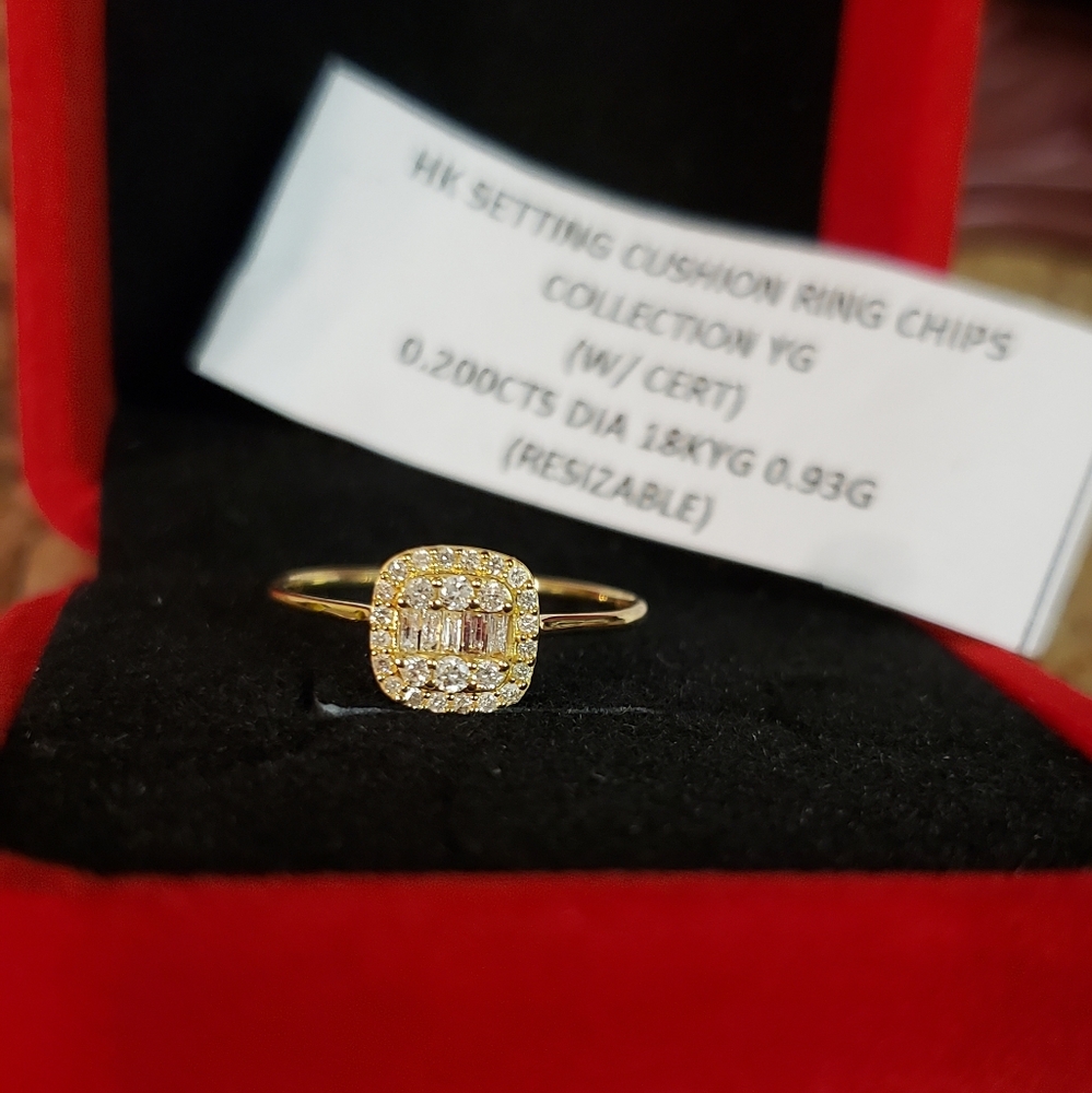 Real Gold 18k Diamond Ring size 6